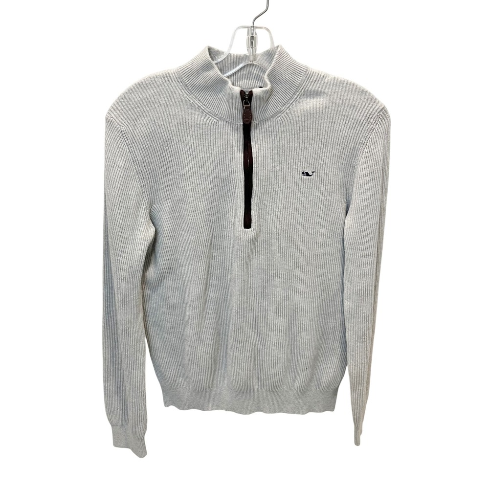 Vineyard Vines Mens Saltwater Quarter Zip Ribbed Sweater Preppy - Size XS - Picture 2 of 8